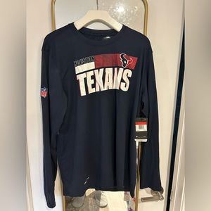 Nike Dri-Fit Texans long sleeve t size large blue
